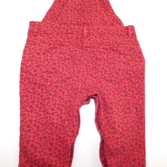 NEXT Baby Girls 18-24 Months Red Maroon Cheetah Print overalls - Picture 9 of 10